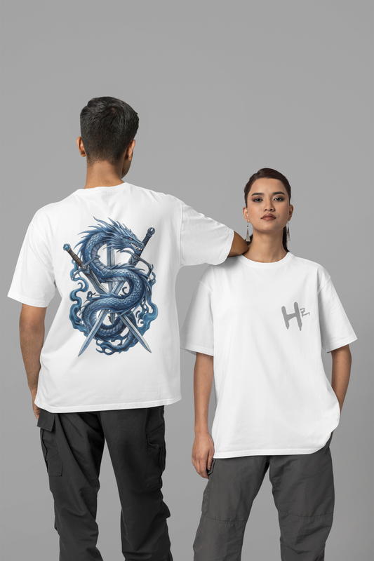 Hastinz -Blue dragon Oversized T-Shirt