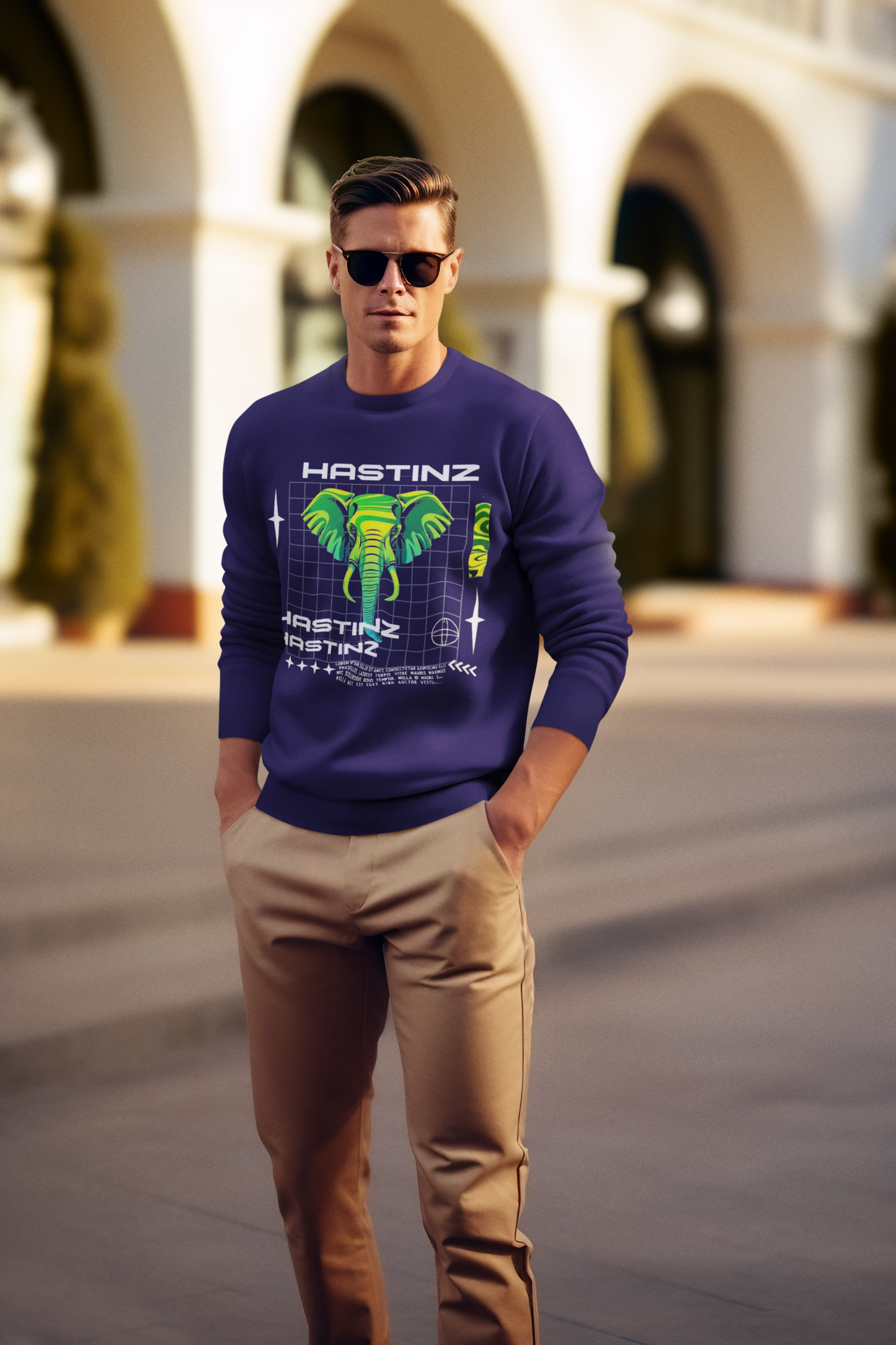 Hastinz-"Neon Elephant"-Premium Sweatshirt