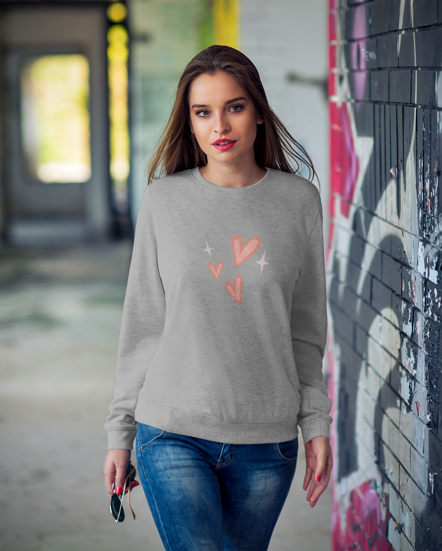 Hastinz-"Sparkle hearts cluster"-Premium Sweatshirt