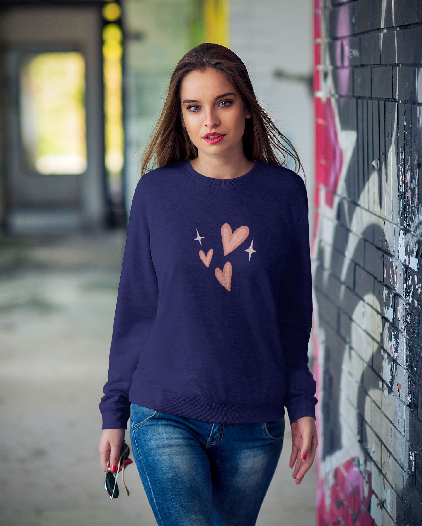 Hastinz-"Sparkle hearts cluster"-Premium Sweatshirt