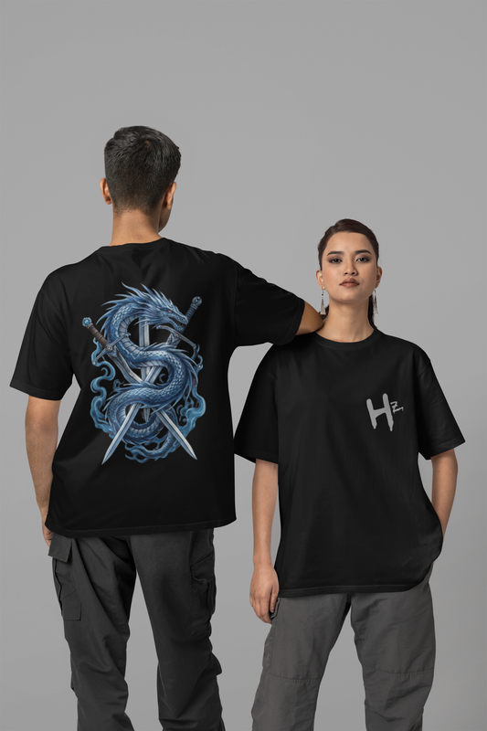 Hastinz -Blue dragon Oversized T-Shirt