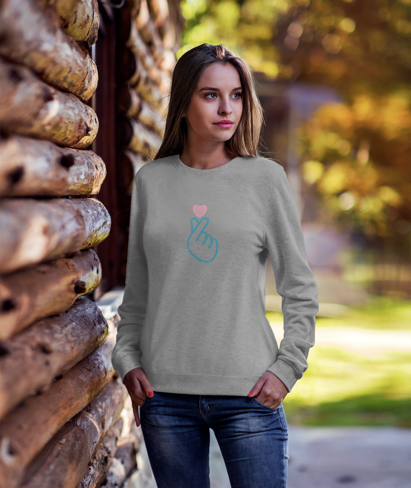 Hastinz-"Finger‑heart symbol"-Premium Sweatshirt