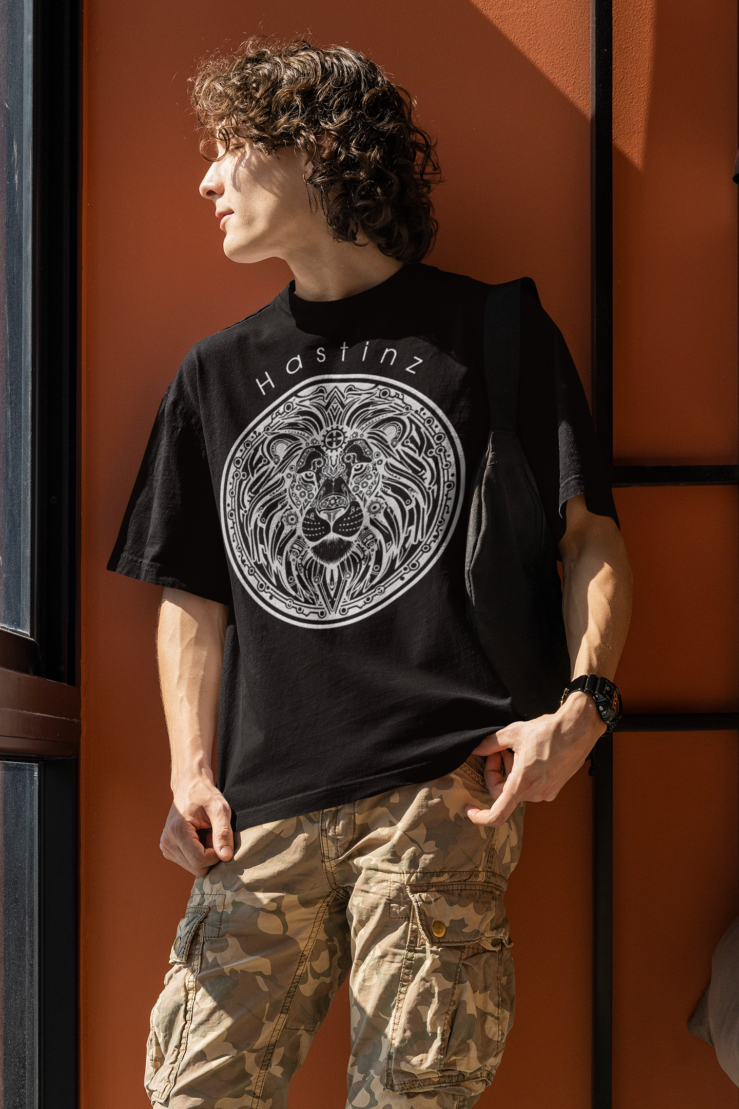 Hastinz Oversized Premium Tee – Metallic Lion Edition